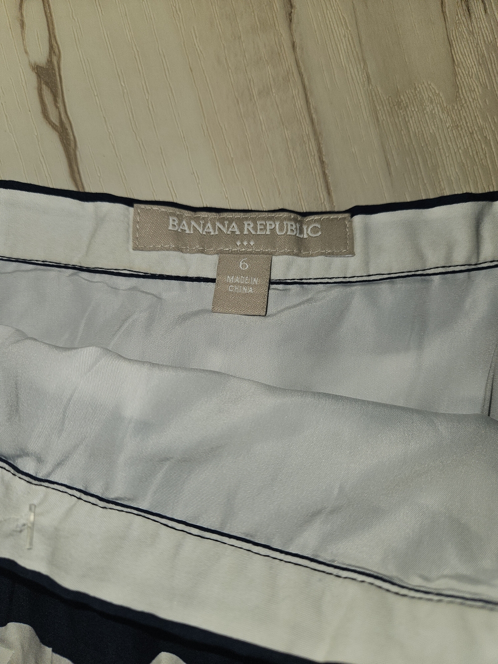 Banana Republic Factory Floral Stripe A-Line Skirt Navy White Women's Size 6 - Picture 9 of 11